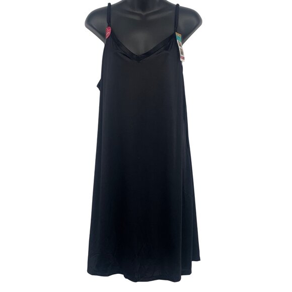 Vanity Fair Radiant 2-Looks-In-1 Black Slip Dress Plus Size 4XL NWT New - Picture 1 of 7